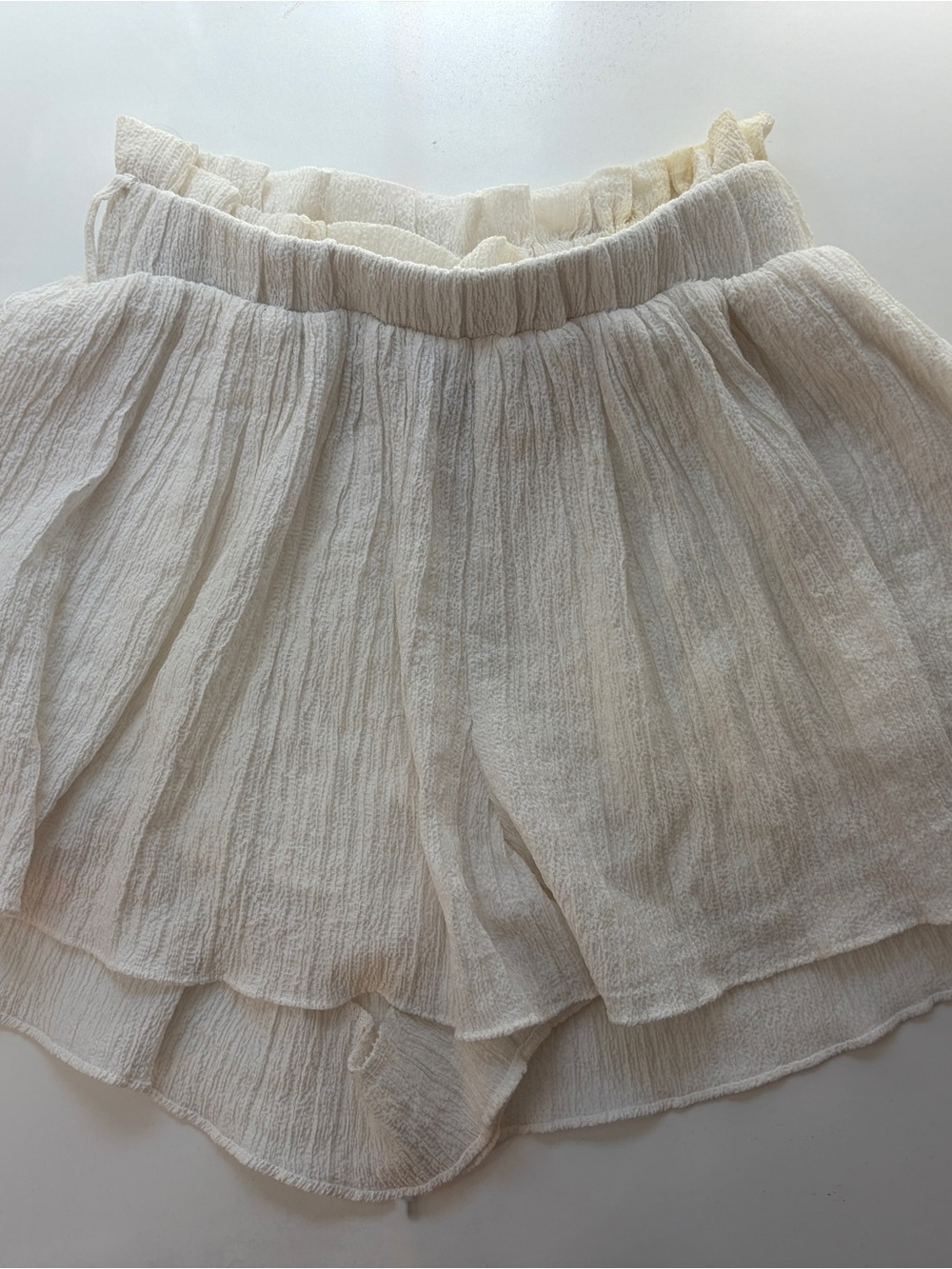 Lulu's Cream Textured Layered Skort